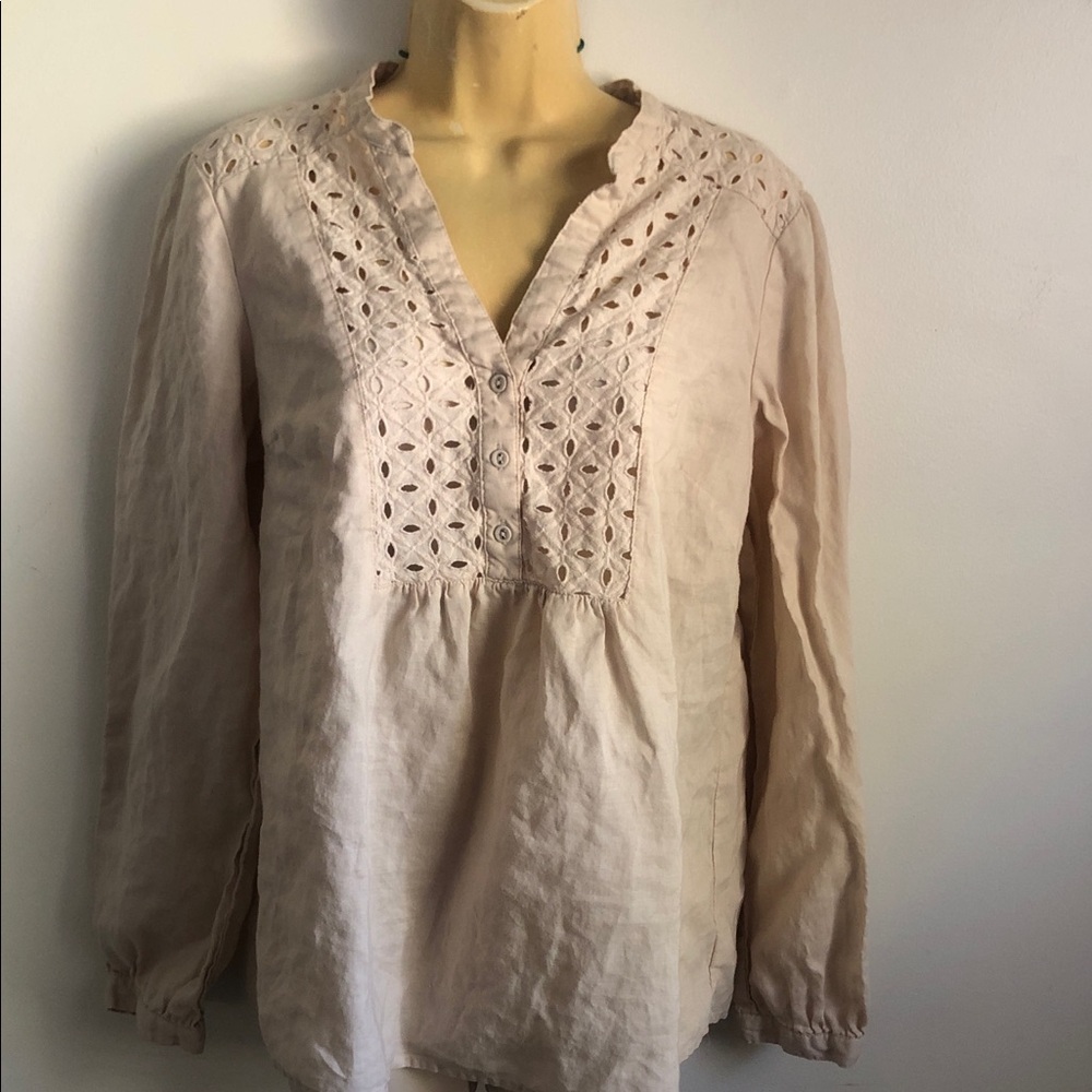 August Silk spring Lace Accent Blouse
